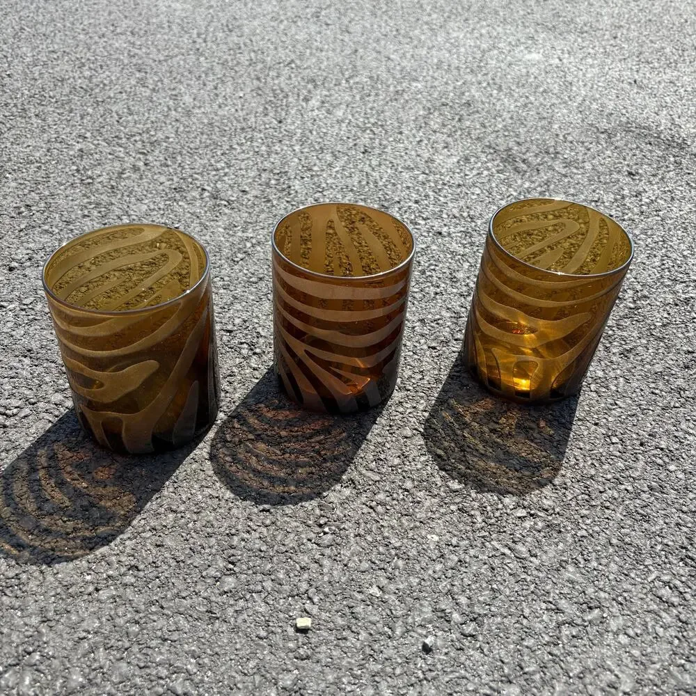 3 zebra print matte brown finish glasses